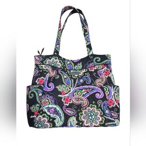 Vera Bradley Pleated Tote Bag Shoulder Bag Kiev Paisley